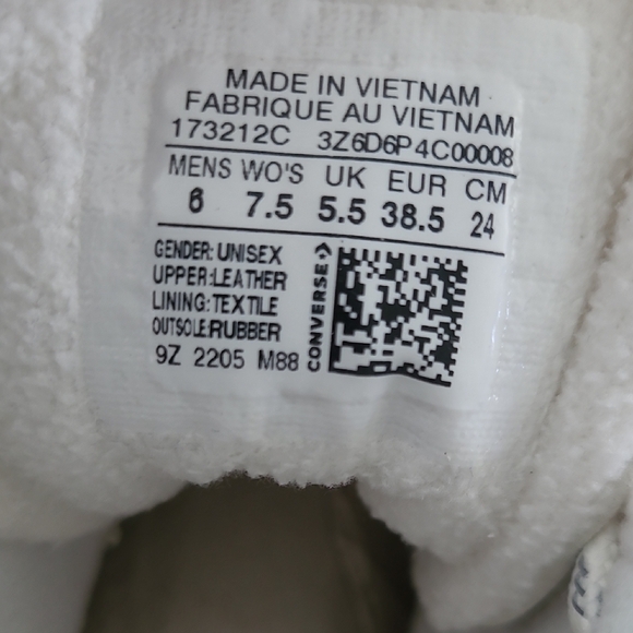 New Converse Chuck Taylor Crafted Leather Boot Hi Egret/Ivory/Pink 173212C W7.5 - Picture 12 of 12